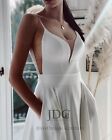 Sexy Clean Wedding Dress Bridal Gown Custom made 2-28W Plus Size Straps