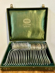 Antique French Charles Christofle Set Of 12 Silver-Plated Spoons & Forks 20th C - Picture 1 of 8