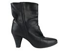 Zodiac Womens Black Leather Pointed Toe Pull On Cone Heel Bootie Size US 7 M