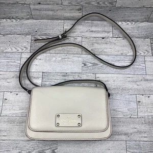 Kate Spade NY Wellesley Small Fynn Leather Crossbody Bone Pre owned - Picture 1 of 9