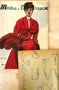 Modes et Travaux n° 628 Avril 1953 revue ancienne Couture + supplément Broderie - Picture 1 of 10
