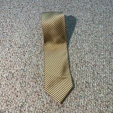 GRANT THOMAS Gold Blue Diagonal Stripe 100% Silk Tie