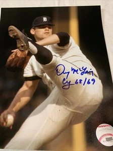 Denny McLain foto autografata firmata Detroit Tigers 8x10 CY 68/69 iscrizione - Foto 1 di 2