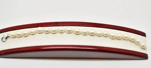 Sterling Silver Simulated Pearl Bracelet 8.25 #FMW025 - Picture 1 of 3