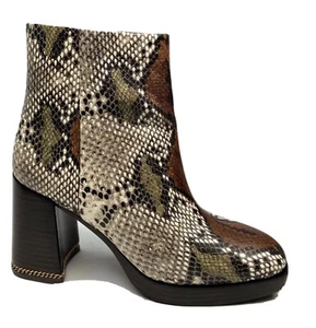 Stivaletto Tory Burch Rubino 90mm Taglia 8 Stampato Pelle di Serpente Colore Aspen Multi - Foto 1 di 8