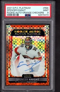 SPENCER KNIGHT 2021 O-Pee-Chee Platinum Orange Checkers ROOKIE AUTO #/15 PSA 9 - Picture 1 of 2