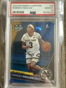2023-24 Bowman University Chrome Sapphire PSA 10 #26 Hannah Hidalgo (RC) - Picture 1 of 2