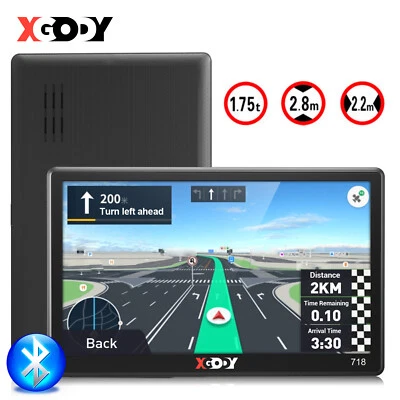 XGODY Navigatore Satellitare per Auto Camion Lifetime AV-IN Bluetooth 7 Pollici