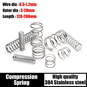 Compression Spring Various Size 0.3mm-1.2mm Wire Diameter & 120mm-200mm Length - Picture 1 of 6