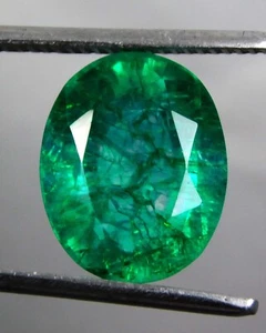 8.55 Ct Natural Beautiful Colombian Emerald Oval Cut Loose Gemstone Certified - Picture 1 of 5