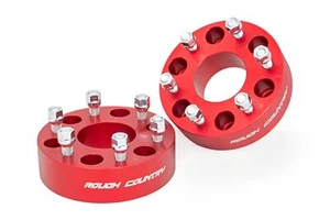 Rough Country 2" 6x5.5 Aluminum Wheel Spacers-Pair, 88-21 GM 1500; 1101RED - Picture 1 of 3