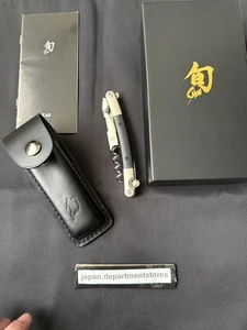 Kai SHUN Abridor de Vinos Japón Cuero Genuino Estuche 3D Kaijirushi Sommelier Cuchillo - Imagen 1 de 10