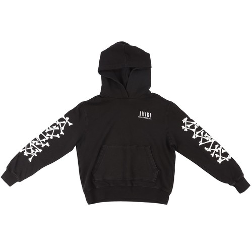 AMIRI FELPA NERA CON CAPPUCCIO BAMBINO RAGAZZO 10 ANNI