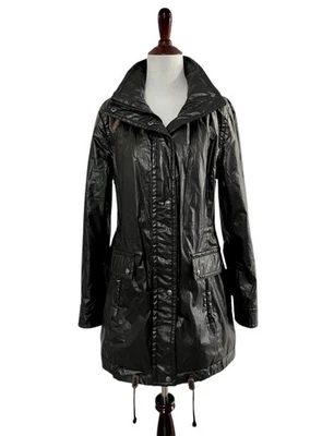 Abrigo Chaqueta Anorak Mujer Calvin Klein Resistente al Agua Talla Mediana Negro Imitación Cuero Foto 1 de 4