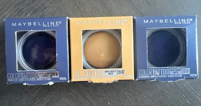 Tatuaje de 3 colores Maybelline ~ Sombra de ojos crema impermeable ~ Trailblazer y niña dorada Foto 1 de 4