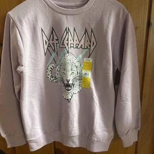 NOS Classic Def Leppard Girls Light Purple Lightweight Sweatshirt L 10/12 NWT - Picture 1 of 7