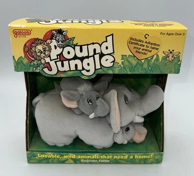 Винтажный Galoob 1997 фунт щенки джунгли слон семьи 3 плюшевый новый в коробке MIP - Изображение 1 из 4