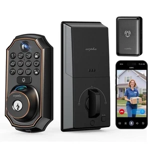 Schlüsselloser Zugang Riegel - WLAN Video Smart Lock, 5-in-1, Kamera + Türklingel + Fingerabdruck - Bild 1 von 8