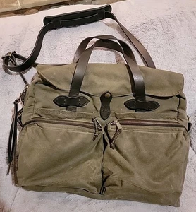 Filson Borsa Valigetta in Panno di Latta 24 Ore - Verde Lontra - Made in USA - Foto 1 di 7