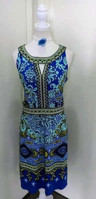 Gorgeous Summer Shift Dress Size L By Rockmans Beaded Design  - image 1 of 4