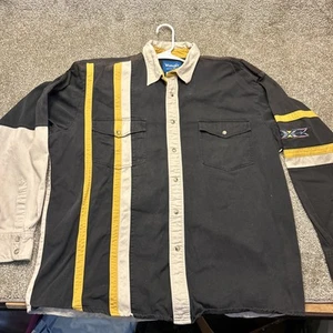 Vintage Men's WRANGLER XL Brushpopper Style Pearl Snap Western Shirt Striped - Picture 1 of 17