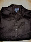 Womens Black CHAPS Linen 3/4 Sleeve Shirt Blouse Top Small