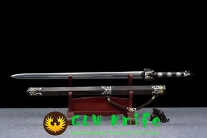 Double Edged Straight Dragon Sword Hilt Handle Jian Weapon Chinese Folded Steel - Picture 1 of 23