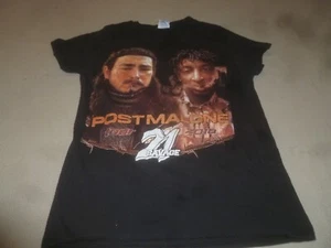 POST MALONE 21 SAVAGE TOUR 2018 CONCERT SHIRT SIZE SMALL YOUTH TEE BLACK RAP    - Picture 1 of 4