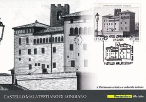 CASTELLO MALATESTIANO DI LONGIANO (FC) CARTOLINA FILATELICA 2015 MAXIMUM CARD - Foto 1 di 1