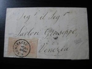 AUSTRIA LOMBARDY-VENETIA Sc. #4 pair on very nice cover w/ better cancels! (24) - Bild 1 von 3