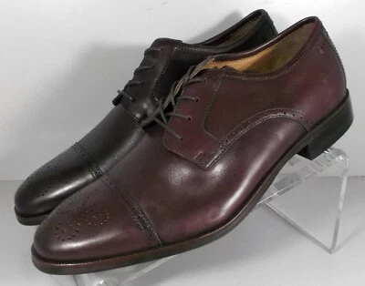 5912523X SP50 BARCLAY CAP TOE MEN'S SHOES 9 M BURGUNDY LEATHER JOHNSTON & MURPHY - Image 1 of 4