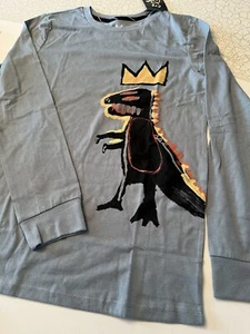 Camisa de dinosaurio Jean Michel Basquiat para niños XL (16) algodón Crew icono artístico - Imagen 1 de 4