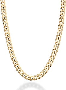 Miabella massiv 18 Karat Gold über 925 Sterlingsilber italienisch 5 mm diamantgeschliffen kubanisch L - Bild 1 von 6