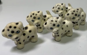 Vintage Puppy in My Pocket Flocked Dalmatian Dog Miniature Toy Lot Of 5 - Picture 1 of 5