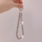 Light Luxury Diamond Pearl Phone Chain Metal Keychain Bag Pendant Advanced Ch $d