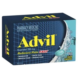 Advil Ibuprofen 200mg Liquid Capsules Quickly Relieves Pain Fast 90 /40 /20 Pack - Picture 1 of 38
