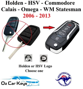 FOR HSV HOLDEN VE COMMODORE SS SV6 CALAIS WM STATESMAN REMOTE FLIP KEY with logo - Picture 1 of 15