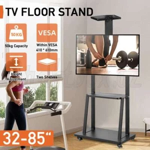 TV Bracket Floor Stand LED LCD Screen Monitor Mount Shelf Mobile Trolley 32-85" - Picture 1 of 12