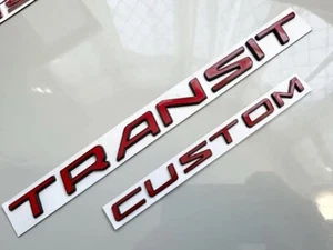 Distintivi porta portellone posteriore rosso nero per Ford Transit Custom Van 2014-2022 - Foto 1 di 2