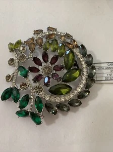 De Colección Muestra Carolee Pin Grande Cristal Floral Broche 3.5" 40 Aniversario JC341 - Imagen 1 de 5