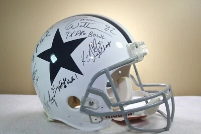 DALLAS COWBOYS GREATS подписанный винтажный подлинный футбольный шлем Riddell VSR4 HOF NFL - Изображение 1 из 4