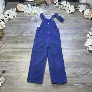 IZOD Lacoste Overall Kids Corduroy Blue Size 4 vintage Crocodile 1 Missing Latch - Picture 1 of 18