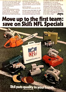 SKIL POWER TOOLS—OFFERTA SEDILI STADIO CALCIO NFL CUSION—ANNUNCIO STAMPA VINTAGE 1970 - Foto 1 di 1