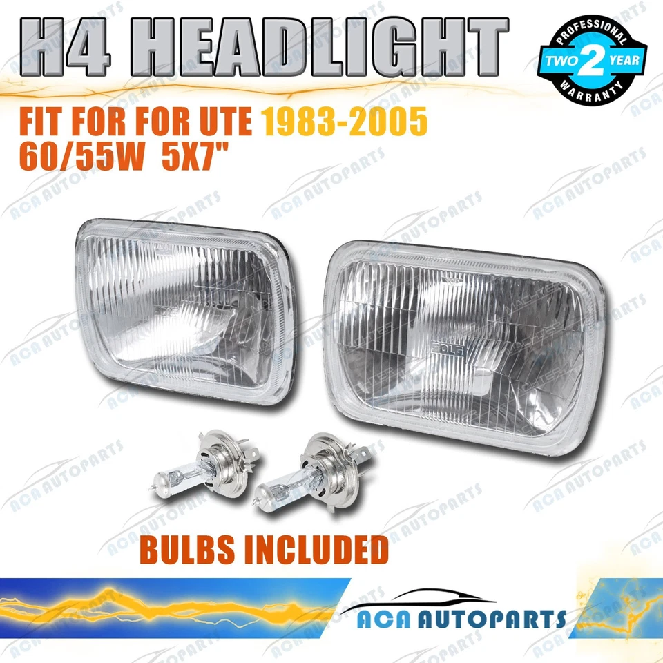 Pair Head Light Lamp With H4 Globe Glass Lens For Toyota Hiace 1982~2004 - image 1 of 4