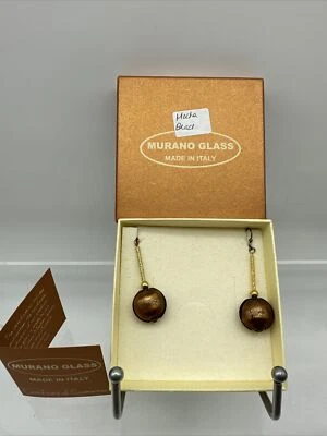 Authentic Murano Glass Earring With Certificate- Bead Mocha- M2 - Image 1 of 4