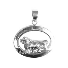 Clumber Spaniel Sterling Silver Jewelry Classic Oval Charm Pendant Necklace