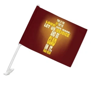 This is Day Lord Made Biblia Cruz Salmo Coche Bandera con Clip de Ventana en Soporte de Poste - Imagen 1 de 7