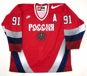 SERGEI FEDOROV 1996 TEAM RUSSIA NIKE AUTHENTIC JERSEY 56 DETROIT RED WINGS - Picture 1 of 6