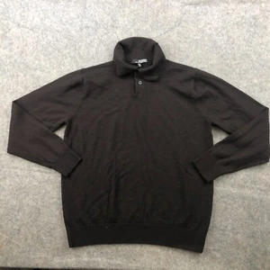 Murano Sweater Mens Medium Brown Polo Collared Long Sleeve Wool a10 * - Picture 1 of 15