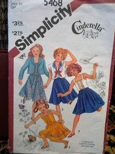Simplicity Cinderella Girls Pattern 5468 Dress Size 12 1982 uncut Vintage - Picture 1 of 5